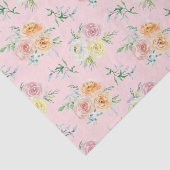 Rose in Aquarellfarben auf Rosa Seidenpapier (Ausschnitt)