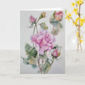 Rose in Aquarellfarben Karte (Gelbe Blume)