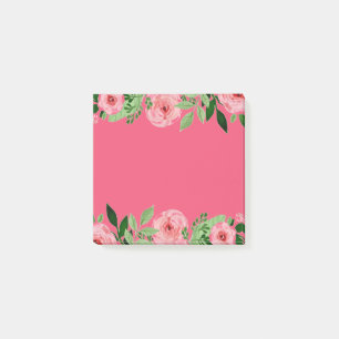 Rose in Aquarellfarben rosa Post-it Klebezettel