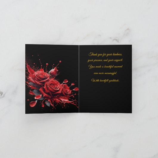 Rose in Bloom - Eleganter Geburtstag Dankeskarte (Innenseite)