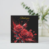 Rose in Bloom - Eleganter Geburtstag Dankeskarte (Stehend Vorderseite)