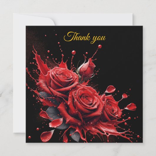 Rose in Bloom - Eleganter Geburtstag Dankeskarte (Vorderseite)