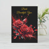 Rose in Bloom - Eleganter Geburtstag Einladung (Stehend Vorderseite)