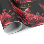 Rose in Bloom - Eleganter Geburtstag Geschenkpapier (Rolleneckpunkt)