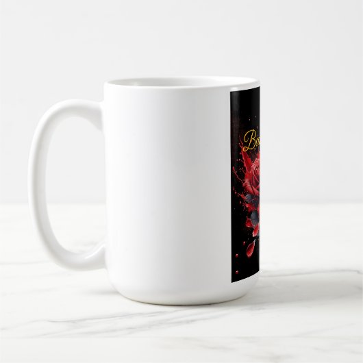 Rose in Bloom - Eleganter Geburtstag Kaffeetasse (Links)