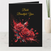 Rose in Bloom - Eleganter Geburtstag Karte (Vorderseite)