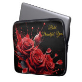 Rose in Bloom - Eleganter Geburtstag Laptopschutzhülle (Vorderseite Links)