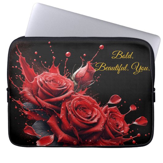 Rose in Bloom - Eleganter Geburtstag Laptopschutzhülle (Vorderseite)