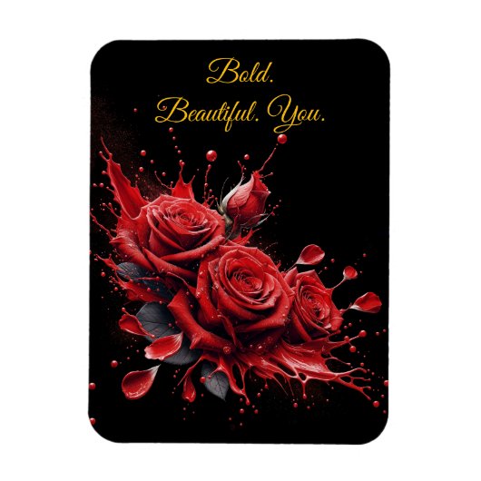 Rose in Bloom - Eleganter Geburtstag Magnet (Vertikal)