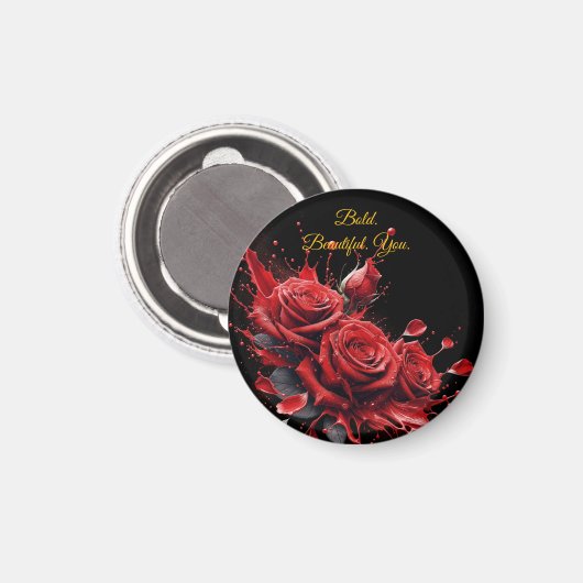 Rose in Bloom - Eleganter Geburtstag Magnet (Vorderseite/Rückseite)