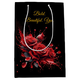 Rose in Bloom - Eleganter Geburtstag Mittlere Geschenktüte