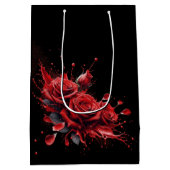 Rose in Bloom - Eleganter Geburtstag Mittlere Geschenktüte (Rückseite)