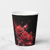 Rose in Bloom - Eleganter Geburtstag Pappbecher (Rückseite)