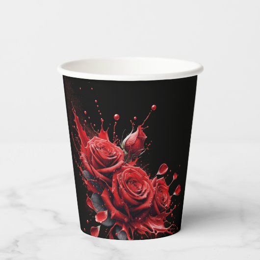 Rose in Bloom - Eleganter Geburtstag Pappbecher (Rückseite)