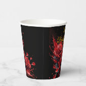 Rose in Bloom - Eleganter Geburtstag Pappbecher (Rechts)