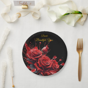 Rose in Bloom - Eleganter Geburtstag Pappteller