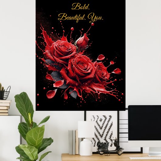 Rose in Bloom - Eleganter Geburtstag Poster (Heimbüro)
