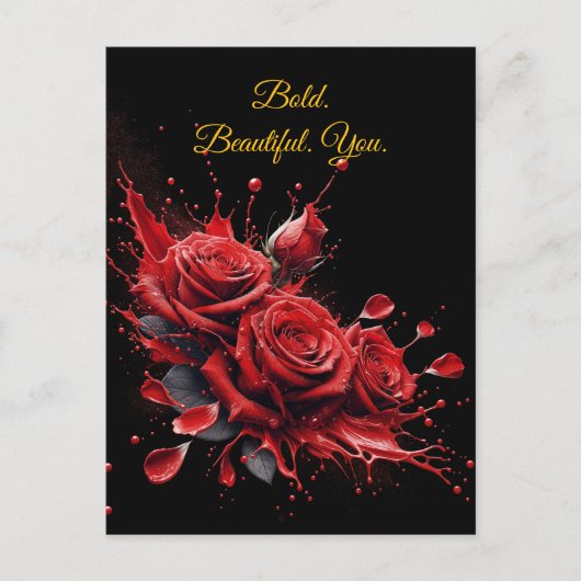 Rose in Bloom - Eleganter Geburtstag Postkarte (Vorderseite)