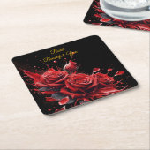 Rose in Bloom - Eleganter Geburtstag Rechteckiger Pappuntersetzer (angewinkelt)