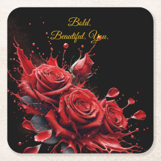 Rose in Bloom - Eleganter Geburtstag Rechteckiger Pappuntersetzer