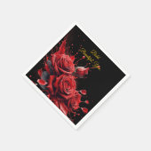 Rose in Bloom - Eleganter Geburtstag Serviette (Ecke)