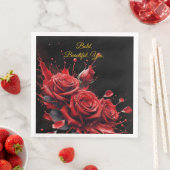 Rose in Bloom - Eleganter Geburtstag Serviette (Beispiel)