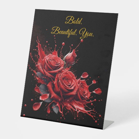 Rose in Bloom - Eleganter Geburtstag Sockelschild (Vorderseite)