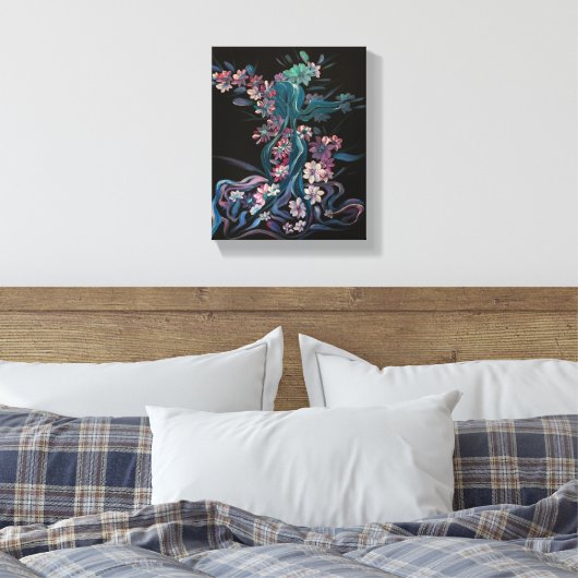 Rose in Bloom - Om Leinwand Gemälde (Insitu (Schlafzimmer))