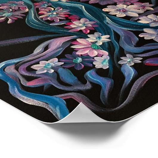 Rose in Bloom - Om Leinwand Gemälde Poster (Ecke)