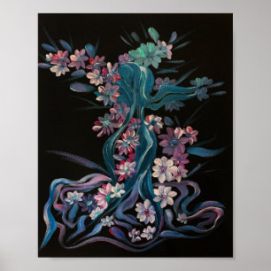 Rose in Bloom - Om Leinwand Gemälde Poster
