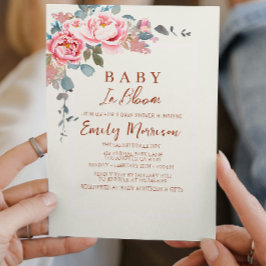 Rose in Blütenbaby in Blüte Coming Baby Shower Einladung