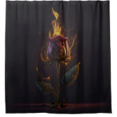 Rose in Brand Duschvorhang (Vorderseite)