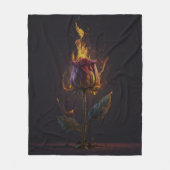 Rose in Brand Fleecedecke (Vorderseite)