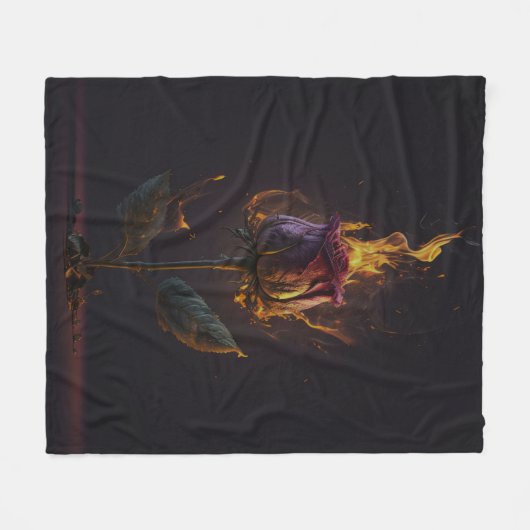 Rose in Brand Fleecedecke (Vorderseite (Horizontal))