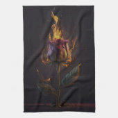 Rose in Brand Geschirrtuch (Vertikal)