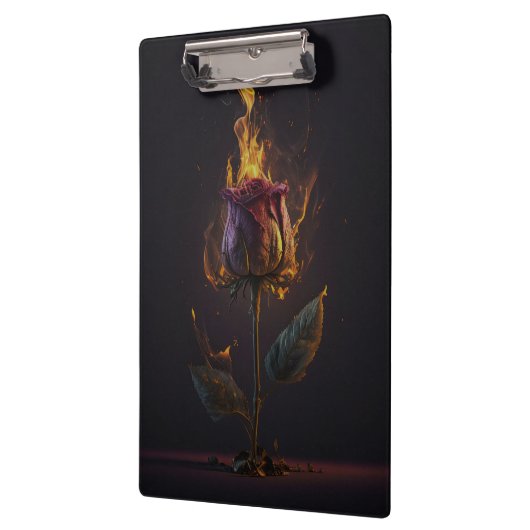 Rose in Brand Klemmbrett (Links)