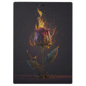 Rose in Brand Klemmbrett (Rückseite)