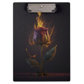 Rose in Brand Klemmbrett (Vorderseite)