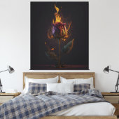 Rose in Brand Leinwanddruck (Insitu (Schlafzimmer))