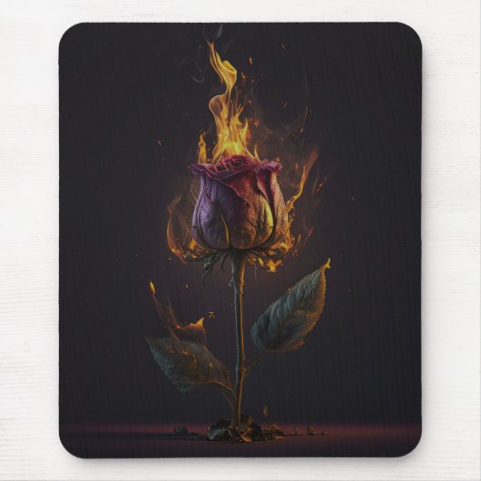 Rose in Brand Mousepad (Vorne)