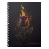 Rose in Brand Notizblock (Vorderseite)