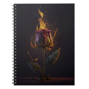 Rose in Brand Notizblock