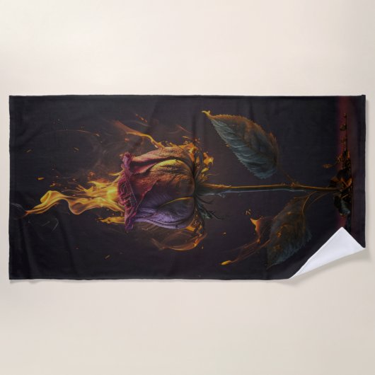 Rose in Brand Strandtuch (Vorderseite)