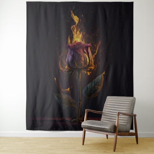 Rose in Brand Wandteppich (Beispiel)