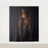 Rose in Brand Wandteppich (Vorderseite)