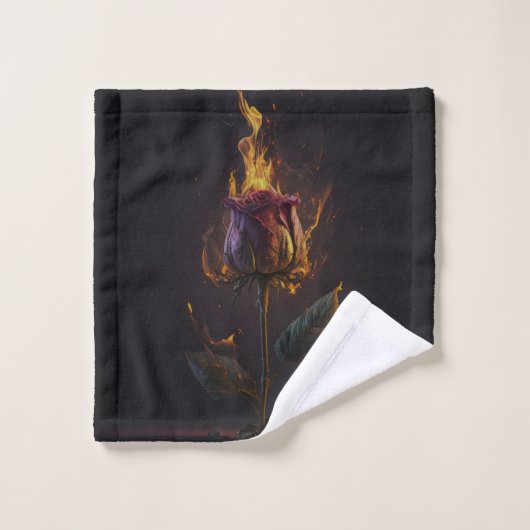 Rose in Brand Waschlappen (Waschlappen)