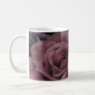 Rose in Burgund und Rosa Vintage botanische Kaffeetasse