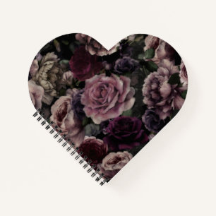 Rose in Burgund und Rosa Vintage botanische Notizblock