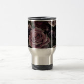 Rose in Burgund und Rosa Vintage botanische Reisebecher (Mittel)