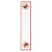 Rose in Burgund und Rot Kurzer Tischläufer (Vorderseite)